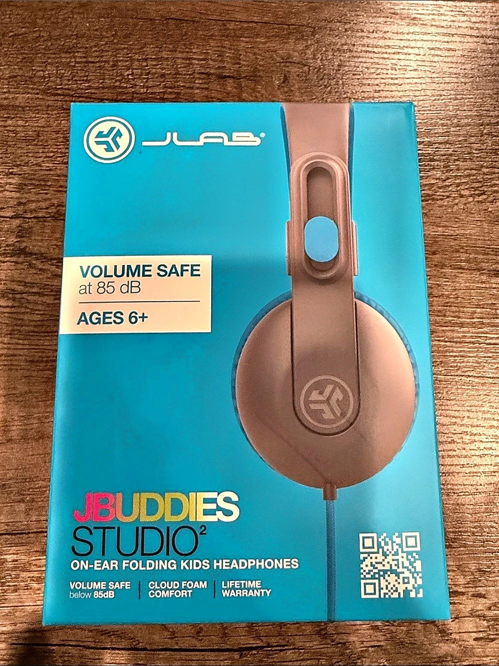JLab JBuddies Studio Kids On-Ear Headphones Brown & Blue NWT